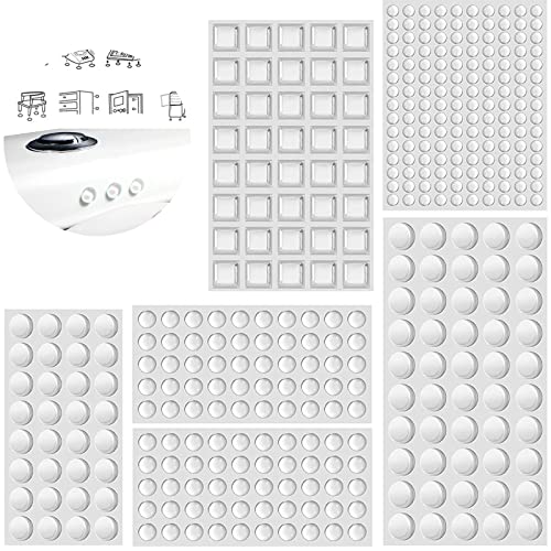 VEGCOO 372 gummipuffer anschlagpuffer gummifüße selbstklebend elastikpuffer transparent selbstklebend möbelpuffer anschlagdämpfer gumminoppen für glasplatten schwarz (5 Größen) von VEGCOO