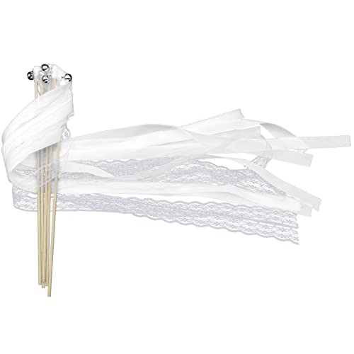 VEGCOO 40 Stück Wedding Wands Weiß Hochzeit Freudentränen Hochzeit Wedding Wands Rosa Luftschlangen für Hochzeiten Geburtstage Weihnachten Partys Und Andere Feiertagsfeiern Verwendet von VEGCOO