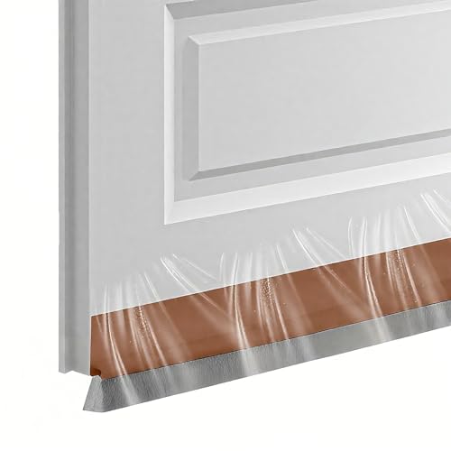VEGCOO Türdichtungsband mit Bodenbürste Selbstklebend Türdichtung 100CM Länge 30mm Breite Inklusive 1 Geschirrtuch für Fenster Türen und Böden Wärmeisolierung Schallschutz (Braun) von VEGCOO