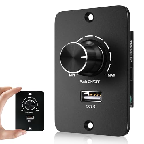 12-24V LED Dimmer PWM Dimmschalter, LED Dimmer DC 12-24V 5A 3 Drähte Dimmschalter mit USB-Schnellladen QC 3.0 für Wohnmobil,Boot,LKW,12V dimmbar Lampe, einfarbige LEDs Streifen und Halogen Glühlampe 12-24V LED Dimmer PWM Dimmschalter, LED Dimmer DC 12-24V 5A 3 Drähte Dimmschalter mit USB-Schnellladen QC 3.0 für Wohnmobil,Boot,LKW,12V dimmbar Lampe, einfarbige LEDs Streifen und Halogen Glühlampe von VEGOATY