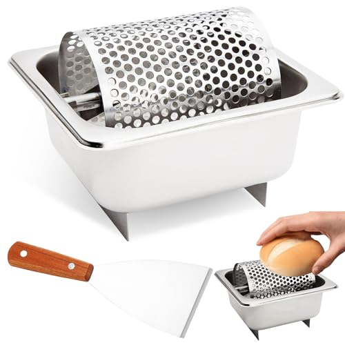 1L Butterroller Aus Edelstahl, Langlebiger Butterverteiler Mit Ständer, Edelstahl Butter Applikator Mit Kochspatel Für Burger Buns, Wiederverwendbarer Butterroller Werkzeug Für Die Küche Zu Hause von VEGOATY