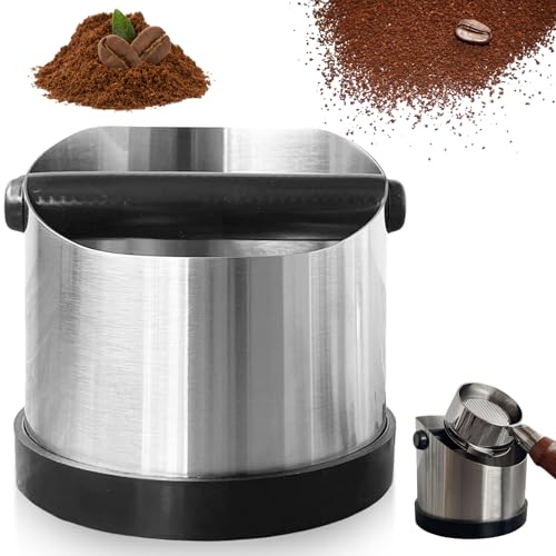 Abklopfbehälter für Siebträger, Edelstahl Knock Box, Kaffeesatz Abschlagbehälter Abschlagbox Siebträger für Kaffeesatz, Abschlagbehälter für Siebträger, Siebträgermaschine Zubehör (660ML) von VEGOATY