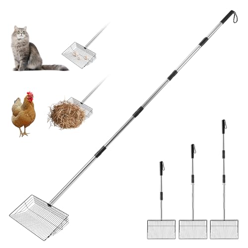 Hühnerkotschaufel,Hühnerstall Zubehör , 4 einstellbare 170cm Hühnerschaufel Katzenklo Schaufel für Trennung von KOT und Schutt von Sand de Hühner Einstreu Hühnerstreu Schaufel Chicken Poop Scooper Hühnerkotschaufel,Hühnerstall Zubehör , 4 einstellbare 170cm Hühnerschaufel Katzenklo Schaufel für Trennung von KOT und Schutt von Sand de Hühner Einstreu Hühnerstreu Schaufel Chicken Poop Scooper von VEGOATY