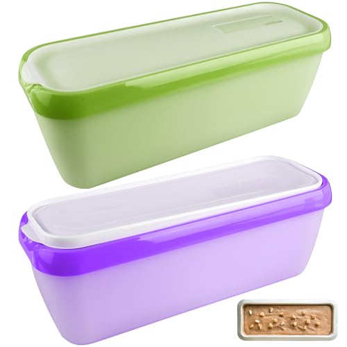 VEGOATY 2er-Set Eisbehälter für Speiseeis 1,5 L, Eiscreme Behälter Aufbewahrungsbehälter Gefrierdosen Wiederverwendbare Hausgemachte Gefrierbehälter für Sorbet mit Silikon-Deckel BPA-frei VEGOATY 2er-Set Eisbehälter für Speiseeis 1,5 L, Eiscreme Behälter Aufbewahrungsbehälter Gefrierdosen Wiederverwendbare Hausgemachte Gefrierbehälter für Sorbet mit Silikon-Deckel BPA-frei von VEGOATY
