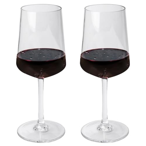 VEGOATY 2er Set Weingläser Kunststoff, 532 ml Schwimmende Weingläser für Pool, Unzerbrechlich Sektgläser Weissweingläser Set, Bruchsicher Kunststoff Weingläsers für Party Camping Festivals Picknicks von VEGOATY