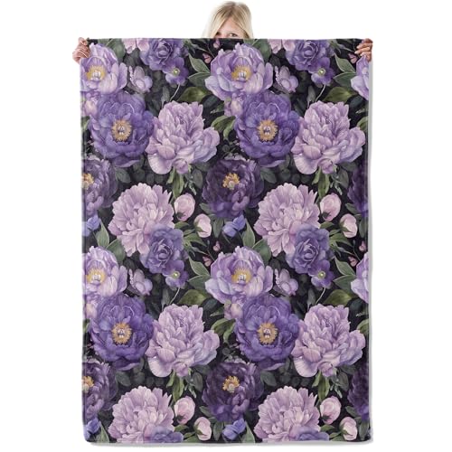 VEGlkj Flanell-Überwurf mit Aquarell-Blumenmuster, 127 x 152,4 cm, zartrosa, korallenrote und burgunderrote Blumen auf cremefarbenem Hintergrund, gemütlich, leicht, Überwurf für Damen, Mädchen VEGlkj Flanell-Überwurf mit Aquarell-Blumenmuster, 127 x 152,4 cm, zartrosa, korallenrote und burgunderrote Blumen auf cremefarbenem Hintergrund, gemütlich, leicht, Überwurf für Damen, Mädchen von VEGlkj