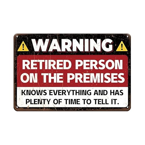 VEGlkj Lustiges Warnschild für den Ruhestand, Geschenk zum Ruhestand, Blechschild für Zuhause, Hof, Terrasse, Männerhöhle, Dekoration, 20,3 x 30,5 cm VEGlkj Lustiges Warnschild für den Ruhestand, Geschenk zum Ruhestand, Blechschild für Zuhause, Hof, Terrasse, Männerhöhle, Dekoration, 20,3 x 30,5 cm von VEGlkj