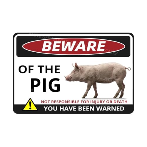 VEGlkj Schild mit Aufschrift "Beware Of The Pig You Have Been Warned", Aluminium-Blechschilder, Türschild, Warnschild für Zoo, Zaun, Tor, Hof, Heimdekoration, 20,3 x 30,5 cm VEGlkj Schild mit Aufschrift "Beware Of The Pig You Have Been Warned", Aluminium-Blechschilder, Türschild, Warnschild für Zoo, Zaun, Tor, Hof, Heimdekoration, 20,3 x 30,5 cm von VEGlkj