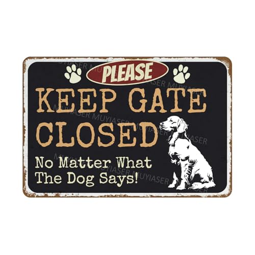 VEGlkj Schild mit Aufschrift "Please Keep Gate Closed No Matter What The Dog Says Husky", Aluminium-Blechschild, Türschild, Warnschild für Zaun, Tor, Hof, Zuhause, Wanddekoration, 20,3 x 30,5 cm VEGlkj Schild mit Aufschrift "Please Keep Gate Closed No Matter What The Dog Says Husky", Aluminium-Blechschild, Türschild, Warnschild für Zaun, Tor, Hof, Zuhause, Wanddekoration, 20,3 x 30,5 cm von VEGlkj