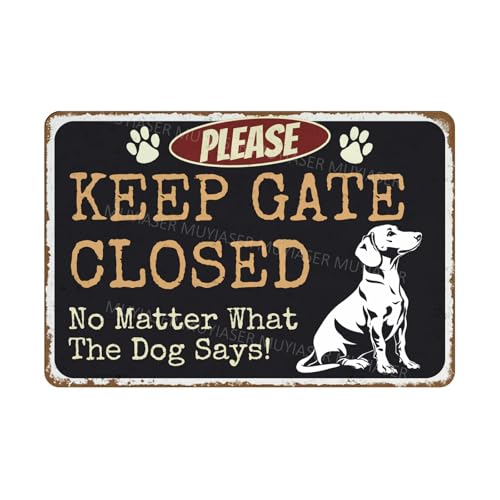 VEGlkj Schild mit Aufschrift "Please Keep Gate Closed No Matter What The Dog Says Husky", Aluminium-Blechschild, Türschild, Warnschild für Zaun, Tor, Hof, Zuhause, Wanddekoration, 20,3 x 30,5 cm VEGlkj Schild mit Aufschrift "Please Keep Gate Closed No Matter What The Dog Says Husky", Aluminium-Blechschild, Türschild, Warnschild für Zaun, Tor, Hof, Zuhause, Wanddekoration, 20,3 x 30,5 cm von VEGlkj