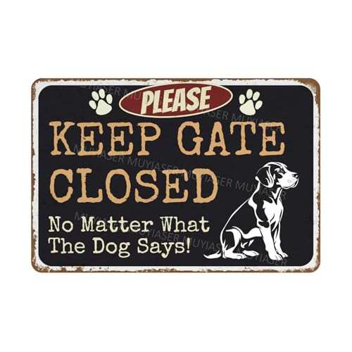 VEGlkj Schild mit Aufschrift "Please Keep Gate Closed No Matter What The Dog Says Husky", Aluminium-Blechschild, Türschild, Warnschild für Zaun, Tor, Hof, Zuhause, Wanddekoration, 20,3 x 30,5 cm VEGlkj Schild mit Aufschrift "Please Keep Gate Closed No Matter What The Dog Says Husky", Aluminium-Blechschild, Türschild, Warnschild für Zaun, Tor, Hof, Zuhause, Wanddekoration, 20,3 x 30,5 cm von VEGlkj