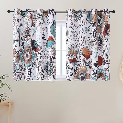 VEHEDE Bunte Blumen Raum Verdunkelung Vorhänge, Lärmreduzierung Thermal Insulated gedruckt Fenster Gardinen für Schlafzimmer H 114 x B 132 cm von VEHEDE