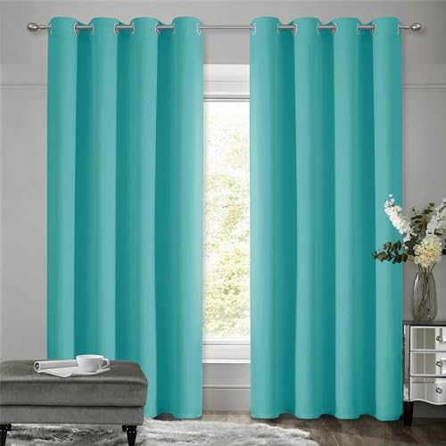 VEHEDE Türkis Verdunklungsvorhänge Gardinen Fenster Thermovorhang gegen Kälte Übergardinen 2er Set Vorhänge Schlafzimmer mit Ösen Vorhang Verdunkelung Wohnzimmer Mädchen, H 200 x B 140 cm, 2er Set VEHEDE Türkis Verdunklungsvorhänge Gardinen Fenster Thermovorhang gegen Kälte Übergardinen 2er Set Vorhänge Schlafzimmer mit Ösen Vorhang Verdunkelung Wohnzimmer Mädchen, H 200 x B 140 cm, 2er Set von VEHEDE