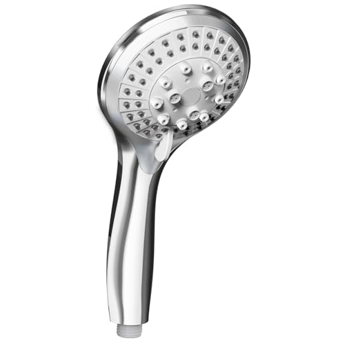 VEHHE Duschkopf Wassersparend, Regendusche Duschbrause mit 5 Strahlarten, Hochdruck Handbrause Dusche mit Anti-Stau-Silikondüse, Chrome von VEHHE