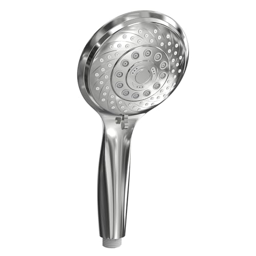VEHHE Duschkopf Regendusche, Duschkopf Wassersparend mit Selbstreinigender Silikonauslauf, 6 Strahlarten Handbrause, Chrom von VEHHE