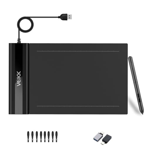 VEIKK Grafiktablett 6 x 4 Zoll Zeichentablett mit Drucksensitivem Stift,8192 Druckstufe OSU Pen Tablet Stylus für Android, Windows und Mac OS- Schwarz (S640 V2) VEIKK Grafiktablett 6 x 4 Zoll Zeichentablett mit Drucksensitivem Stift,8192 Druckstufe OSU Pen Tablet Stylus für Android, Windows und Mac OS- Schwarz (S640 V2) von VEIKK