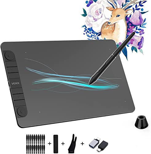 Grafiktablett VEIKK VK1060PRO,10x6 Zoll Drawing Tablet with 8 Shortcut Keys,Grafiktabletts hat Doppeltes Einstellrad-Design 8192 Druckstufen Batterielosem Stift Kompatibel Windows/Mac OS/Android/Linux Grafiktablett VEIKK VK1060PRO,10x6 Zoll Drawing Tablet with 8 Shortcut Keys,Grafiktabletts hat Doppeltes Einstellrad-Design 8192 Druckstufen Batterielosem Stift Kompatibel Windows/Mac OS/Android/Linux von VEIKK