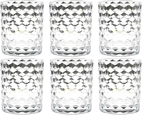 [Look Like Glass] 250 ml 6-teilige Premium unzerbrechliche Trinkgläser Kunststoff Trinkgläser Spülmaschinenfest BPA-frei kleine Acryl-Saftgläser für Kinder Kunststoff Wassergläser (transparent) von VEILEDGEM