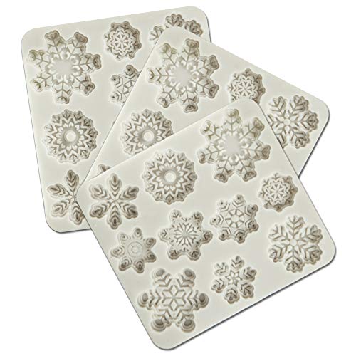 3 Stück Fondant Silikon-Formen, VEINARDYL 30 Hohlräume 3D Weihnachten Schneeflocke Mould Sugarcraft Torten Dekoration Cupcake Topper Crafting Projekte Zucker-Gummi-Paste Harz-Polymer-Ton-Form 3 Stück Fondant Silikon-Formen, VEINARDYL 30 Hohlräume 3D Weihnachten Schneeflocke Mould Sugarcraft Torten Dekoration Cupcake Topper Crafting Projekte Zucker-Gummi-Paste Harz-Polymer-Ton-Form von VEINARDYL