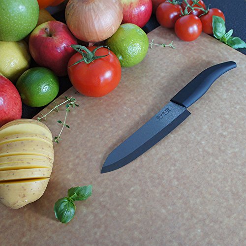 VEJB Professionelles Keramik Chefkochmesser Kochmesser Küchenmesser scharfes Keramikmesser in Premium Geschenkverpackung (Schwarz, 16cm) von VEJB