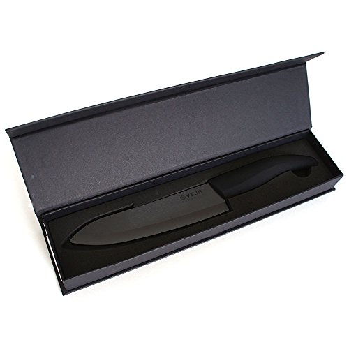 VEJB Professionelles Keramik Chefkochmesser Kochmesser Küchenmesser scharfes Keramikmesser in Premium Geschenkverpackung (Schwarz, 18cm) von VEJB