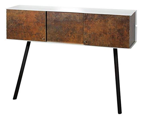 VEJTSBERG Anlehnschrank LS-01-rust, Pulverbeschichtetem Metall, Rostlaminat, weiß, 100 x 26 x 75 cm von VEJTSBERG