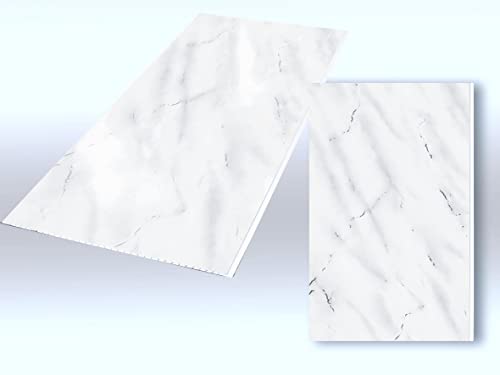 VEK Kunststoffpaneele Musterstücke Designpaneele Dekorpaneele Wandpaneele Deckenpaneele Wandverkleidung Duschpaneele Feuchtraum (Musterstück/Qualitätsmuster Marmor Grau x0,37m) von VEK