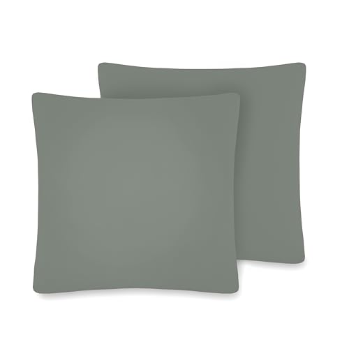 VEL VET HOME VelvetHome 2er Set Kissenbezug 40x40 cm 100% Baumwolle Hohe Qualität Made in EU Kopfkissenbezug 40x40 mit Reißverschluss Kissenhülle 40x40 Minze 40 x 40 von VEL VET HOME