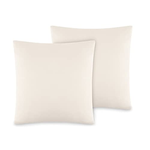 VEL VET HOME VelvetHome Deluxe 2er Set Kissenbezug 40x40 cm Made in EU Hohe Qualität Kopfkissenbezug mit Reißverschluss 100% Baumwolle Kissenhülle 40x40 Ecru von VEL VET HOME