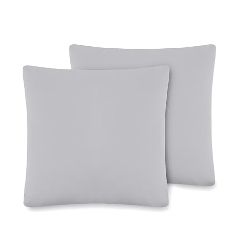 VelvetHome Deluxe 2er Set Kissenbezug 40x40 cm Made in EU Hohe Qualität Kopfkissenbezug mit Reißverschluss 100% Baumwolle Kissenhülle 40x40 Grau Perle von VEL VET HOME