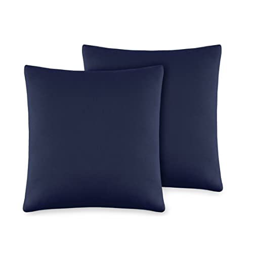 VEL VET HOME VelvetHome Deluxe 2er Set Kissenbezug 40x40 cm Made in EU Hohe Qualität Kopfkissenbezug mit Reißverschluss 100% Baumwolle Kissenhülle 40x40 Marineblau von VEL VET HOME