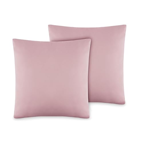 VEL VET HOME VelvetHome Deluxe 2er Set Kissenbezug 40x40 cm Made in EU Hohe Qualität Kopfkissenbezug mit Reißverschluss 100% Baumwolle Kissenhülle 40x40 Puderrosa von VEL VET HOME