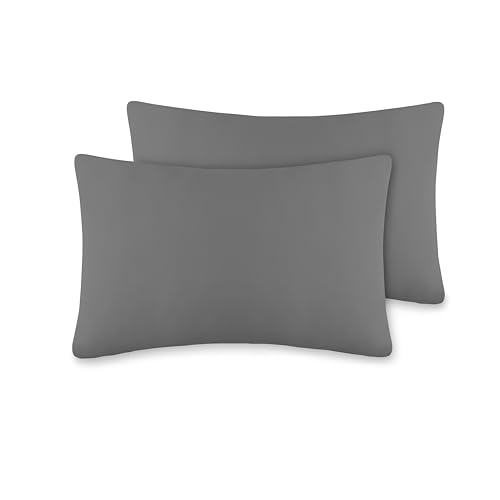 VEL VET HOME VelvetHome Deluxe 2er Set Kissenbezug 40x60 cm Made in EU Hohe Qualität Kopfkissenbezug mit Reißverschluss 100% Baumwolle Kissenhülle 40x60 Hellgrau von VEL VET HOME