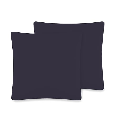 VEL VET HOME VelvetHome Deluxe 2er Set Kissenbezug 40x40 cm Made in EU Hohe Qualität Kopfkissenbezug mit Reißverschluss 100% Baumwolle Kissenhülle 40x40 Violett von VEL VET HOME