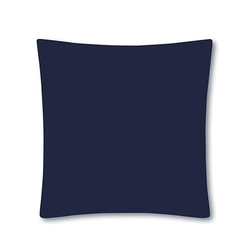 VEL VET HOME VelvetHome Deluxe Kissenbezug 80x80 cm 1teilig Made in EU Hohe Qualität Kopfkissenbezug mit Reißverschluss 100% Baumwolle Kissenhülle 80x80 Marineblau von VEL VET HOME