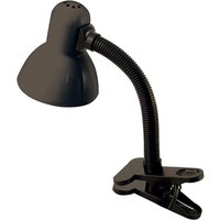 Schwarze Tischlampe mit Clip E27 Sockel Charleston Modell von VELAMP