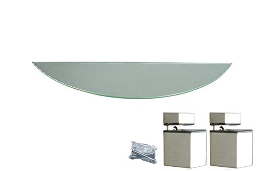 VELANO Set Glasboden und Halter Glasregal abgerundet Trapez Ecke Rechteckig Glasablage Badablage (Trapez schmal 60 x 15 cm / Parrot Clip) von VELANO