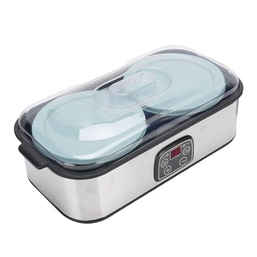 VELATEMOR 2-Liter-Joghurtmaschine mit automatischer Zeit- und Temperaturregelung, griechischer Joghurtbereiter, 48-Stunden-Timer und leicht zu reinigende Gläser, für (EU -Stecker 220 V) von VELATEMOR