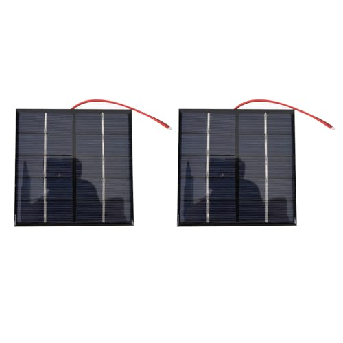 VELATEMOR 2pcs 1.2W 5V Kleine Solarpanel, DIY Polysilicon mit Elektronischem Kabel für die Telefon -Tablet -Kamera 100x100 Mm von VELATEMOR