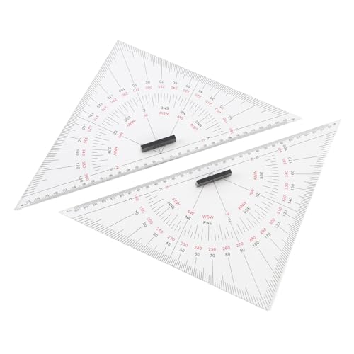 VELATEMOR Acryl -Diagramm -Zeichnung Herrscher mit Navigationsdreiecken, 300 mm Präzisions Tool für Meeresnavigation und Vermessung von VELATEMOR