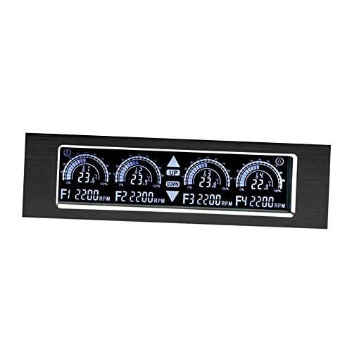 VELATEMOR Computer-Lüftergeschwindigkeitsregler, Temperatursensor-LCD-Frontplatte, Datums- und Uhrzeitanzeige, PC-Schacht-Frontplatte VELATEMOR Computer-Lüftergeschwindigkeitsregler, Temperatursensor-LCD-Frontplatte, Datums- und Uhrzeitanzeige, PC-Schacht-Frontplatte von VELATEMOR