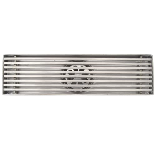 VELATEMOR Edelstahl Linearer Duschabfluss, 20 Cm Länge, Große Entwässerungskapazität, Geruchsvorbeugungdesign, Leicht zu Reinigen, für Badezimmerboden (Mittlerer Abfluss) von VELATEMOR