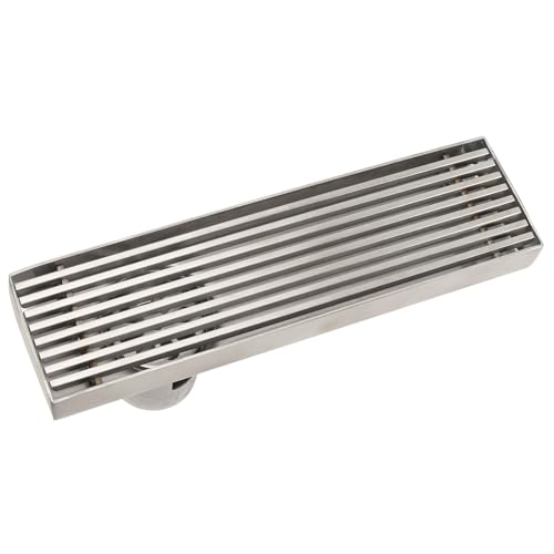 VELATEMOR Edelstahl Linearer Duschabfluss, 20 Cm Länge, Große Entwässerungskapazität, Geruchsvorbeugungdesign, Leicht zu Reinigen, für Badezimmerboden (Seitenabfluss) von VELATEMOR