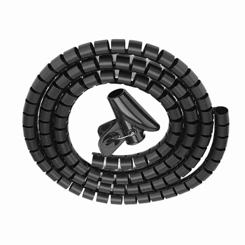 VELATEMOR Flexibler Spiralrohrkabel Organizer, Kabel Spiralpackung, Flexibler Kabelkabelkabelröhrchen -Organizer für Home for Office (Black #01) von VELATEMOR
