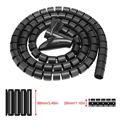 VELATEMOR Flexibler Spiralrohrkabel Organizer, Kabel Spiralpackung, Flexibler Kabelkabelkabelröhrchen -Organizer für Home for Office (Black #07) von VELATEMOR