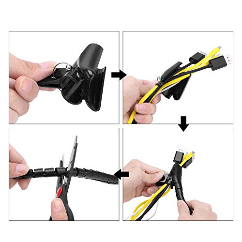 VELATEMOR Flexibler Spiralrohrkabel Organizer, Kabel Spiralpackung, Flexibler Kabelkabelkabelröhrchen -Organizer für Home for Office (Silver #12) von VELATEMOR