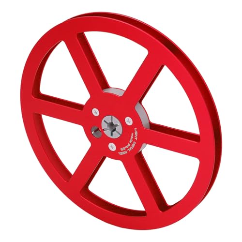 VELATEMOR Professionelle 1/4 7 Zoll Leere Klebebandrolle Gefertigte Aluminiumlegierung 6 Löcher Open Reel Sound Tape Take -up Roll für Aufnahmestudio (Rot) von VELATEMOR