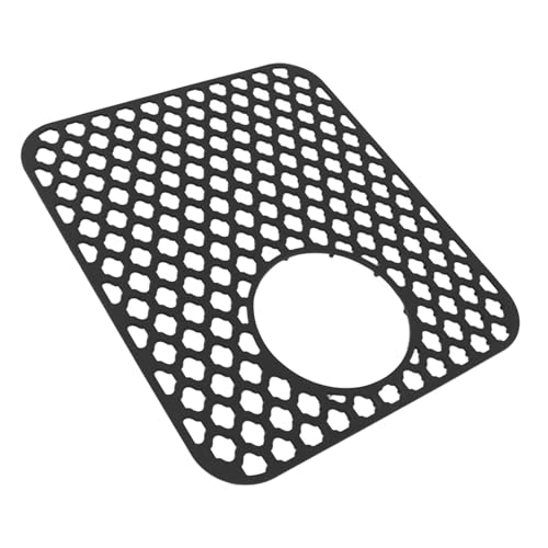 VELATEMOR Silikonküchenspüle Matte mit Abflussloch Wärmefest Nicht Rutsch für Arbeitsplatten Leicht Sauber (BLACK) von VELATEMOR