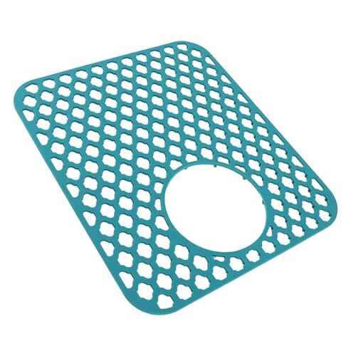 VELATEMOR Silikonküchenspüle Matte mit Abflussloch Wärmefest Nicht Rutsch für Arbeitsplatten Leicht Sauber (GREEN) von VELATEMOR