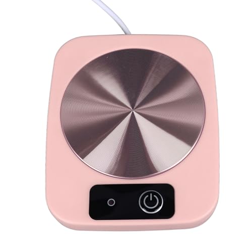 VELATEMOR Smart USB Wiederaufladbarer Becher Wärmer mit Temperaturkontrolle, Energieeffizient und Tragbar für Kaffee, Tee, Reisen, Büro, Heimgebrauch (PINK) von VELATEMOR